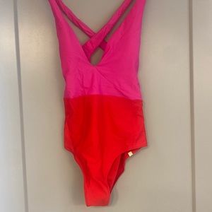 Summmersalt The Plunge one piece. Great quality and very flattering.